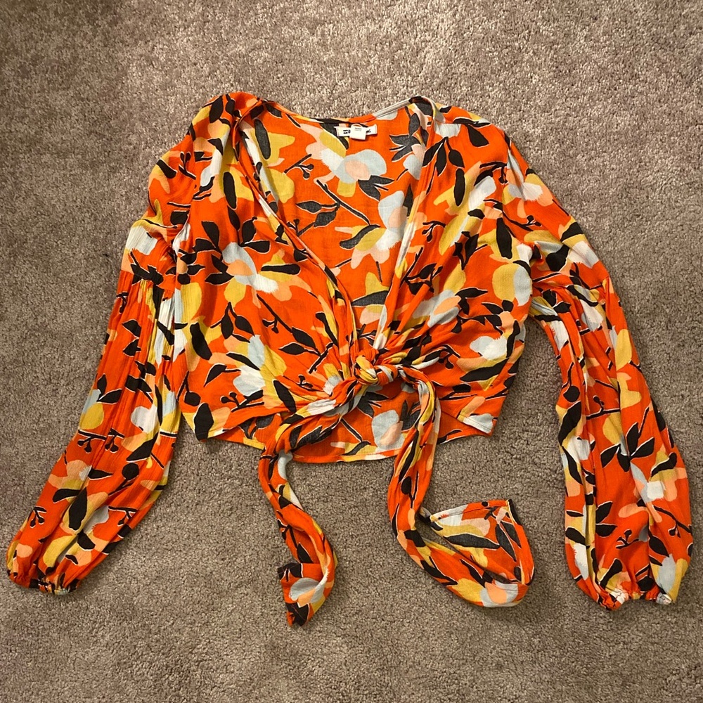 Floral Billabong Tie Front Top